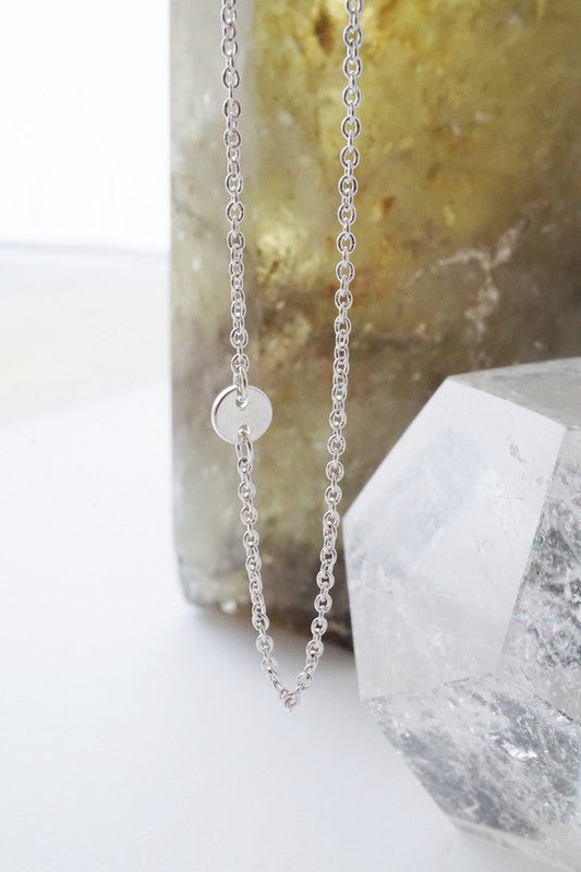 Little Moon Charm Necklace, Dainty Link Jewelry