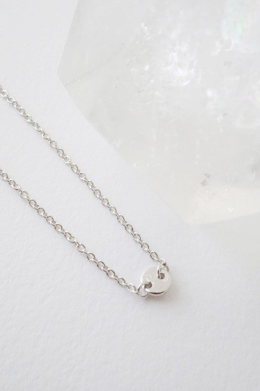 Little Moon Charm Necklace, Dainty Link Jewelry