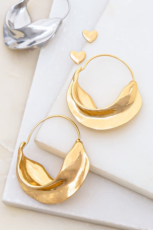 Gold Nugget Earrings Set