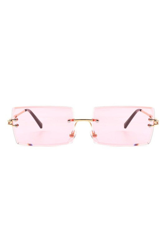 Rimless Retro Rectangle Fashion Sunglasses
