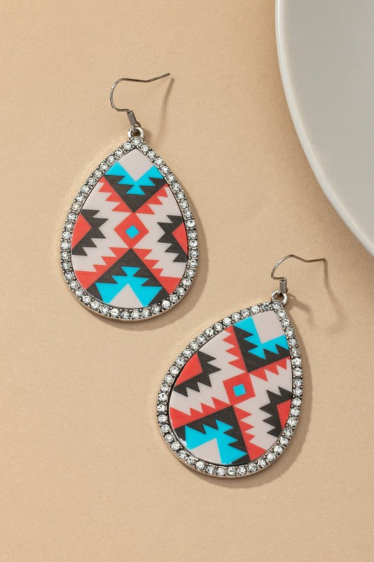 Teardrop Aztec Earrings