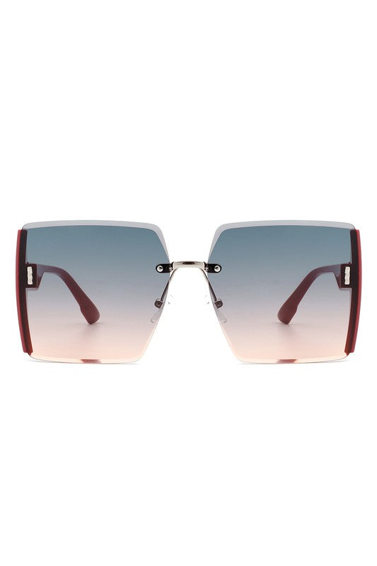 Square Oversize Half Frame Fashion Sunglasses