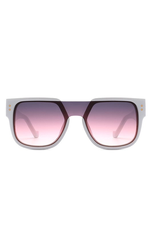 Square Oversize Brow-Bar Chic Fashion Sunglasses