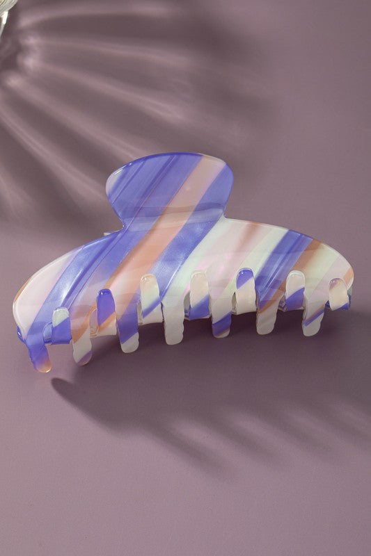 Striped Acetate Hair Claw Clip
