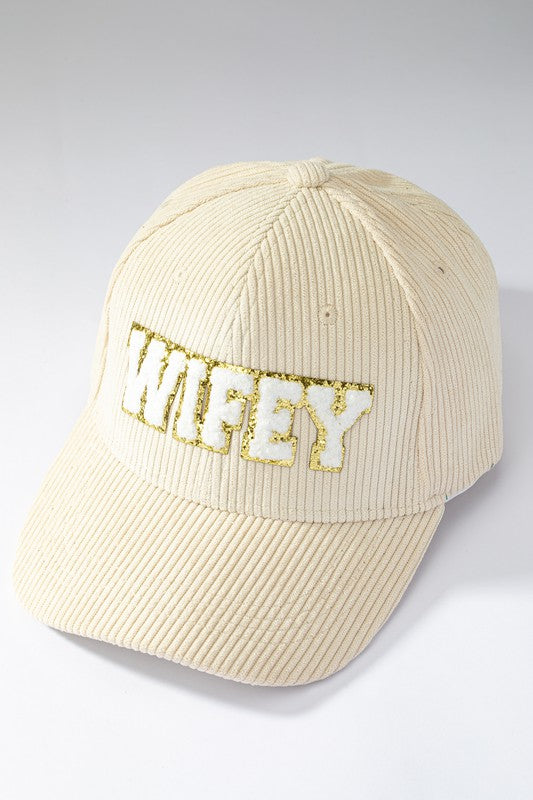 Wifey corduroy baseball cap