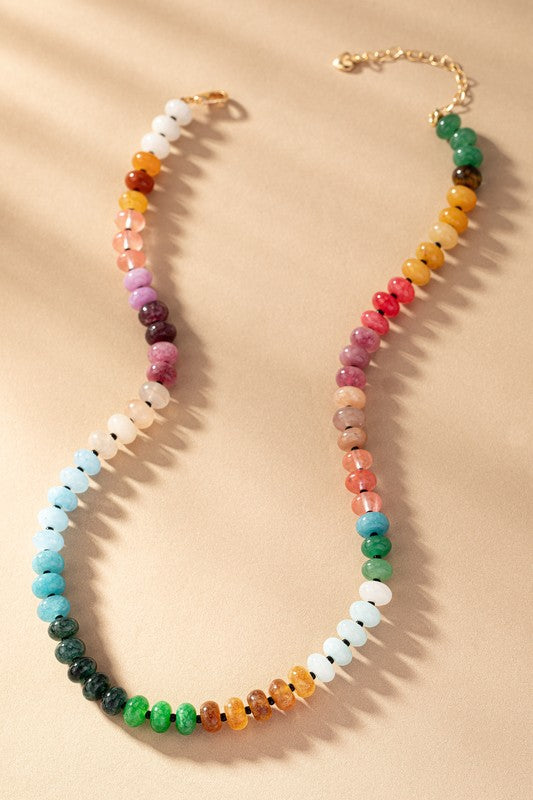 natural agate beaded necklace