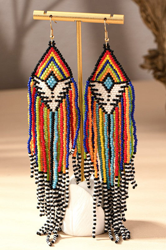 Aztec Seed Bead Earrings