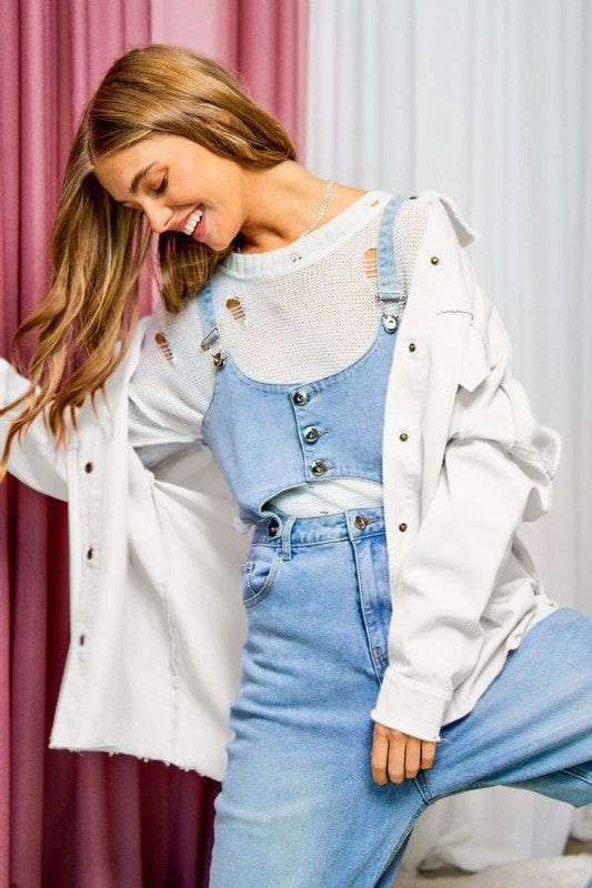 Rock & Roll Applique Fringed Hem Shirt