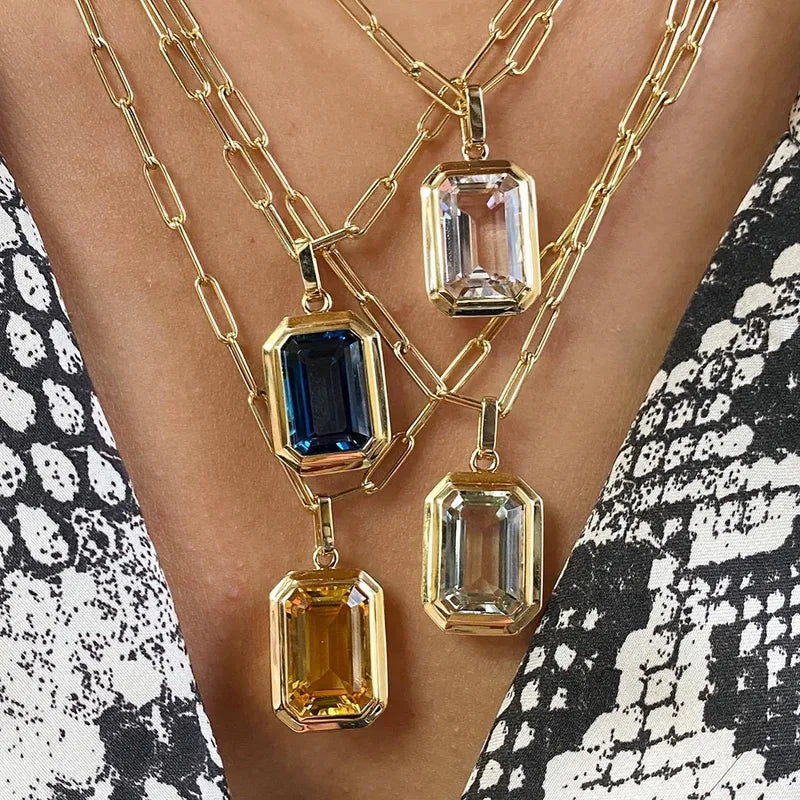 Chain + Gemstone Necklace