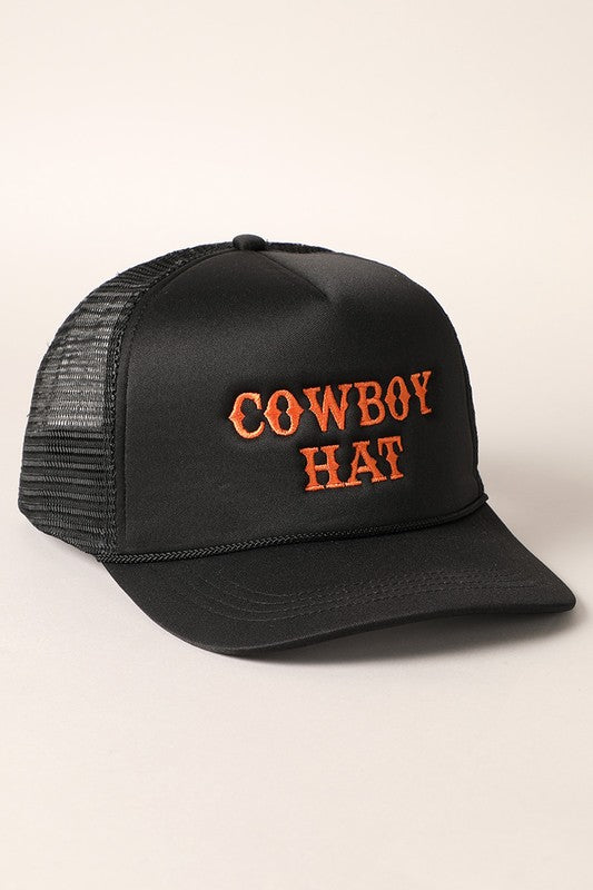 Cowboy Hat Embroidered Camo Trucker Hat