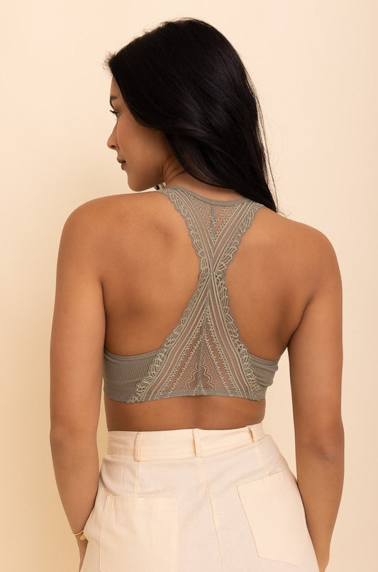 Lacey Racerback Seamless Bralette Small / Sage