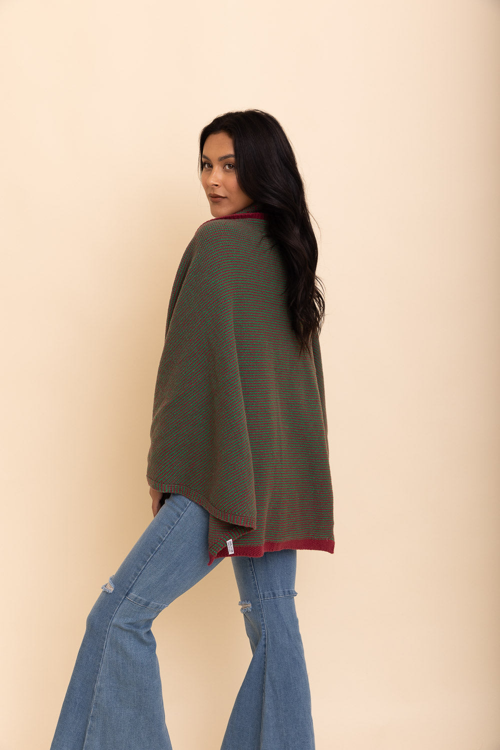 Over The Shoulder Knitted Shawl Ponchos