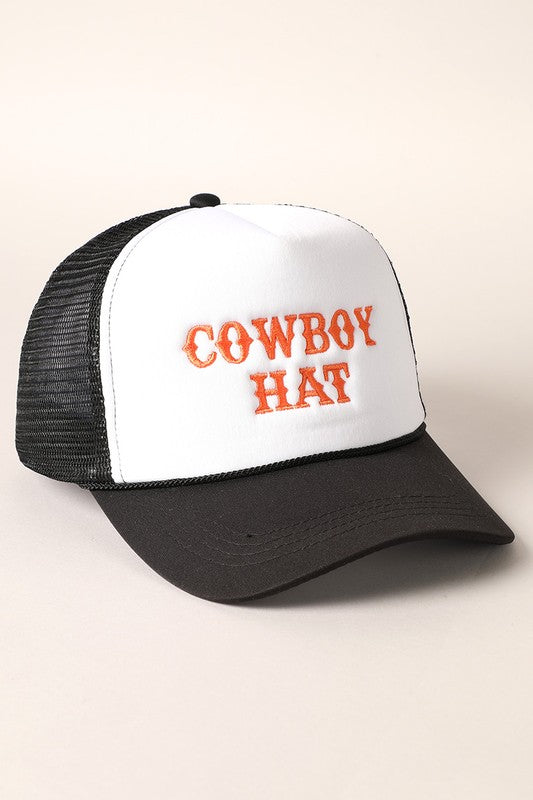 Cowboy Hat Embroidered Camo Trucker Hat