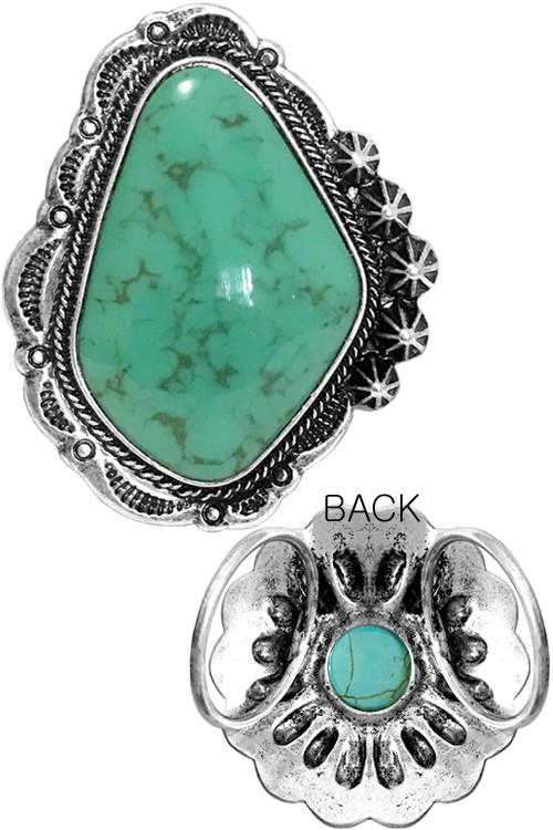 Slide It On Concho Scarf Slide Ring - Turquoise - Liv Rocks Energy Healing Crystals Shop, Gems + Wholesale Sage