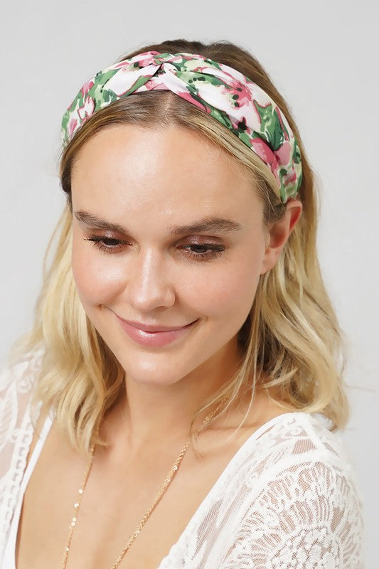 Twisted Floral Print Headband