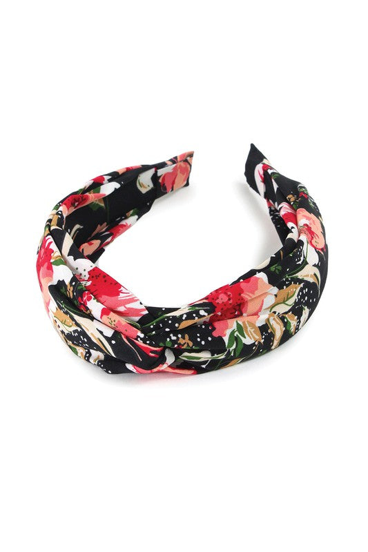 Twisted Flower Printed Headband