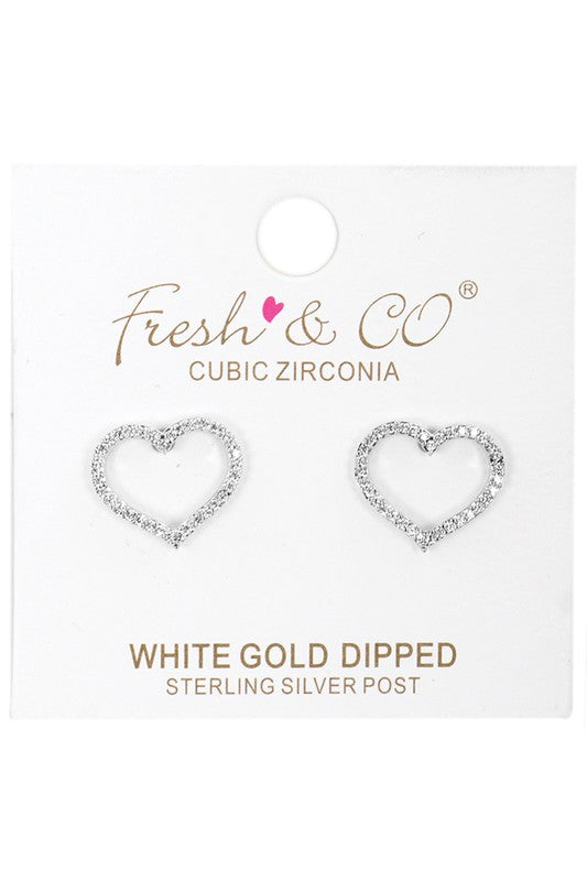 CZ Gold-Dipped Heart Earrings
