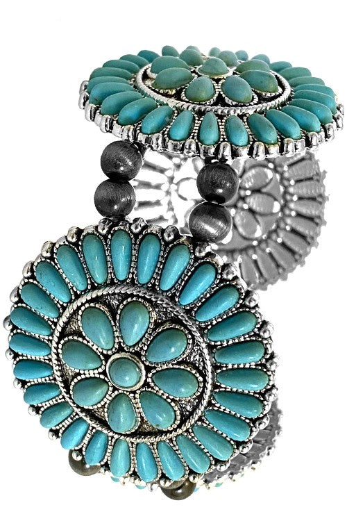 Navajo Turquoise Stretch Cuff Bracelet