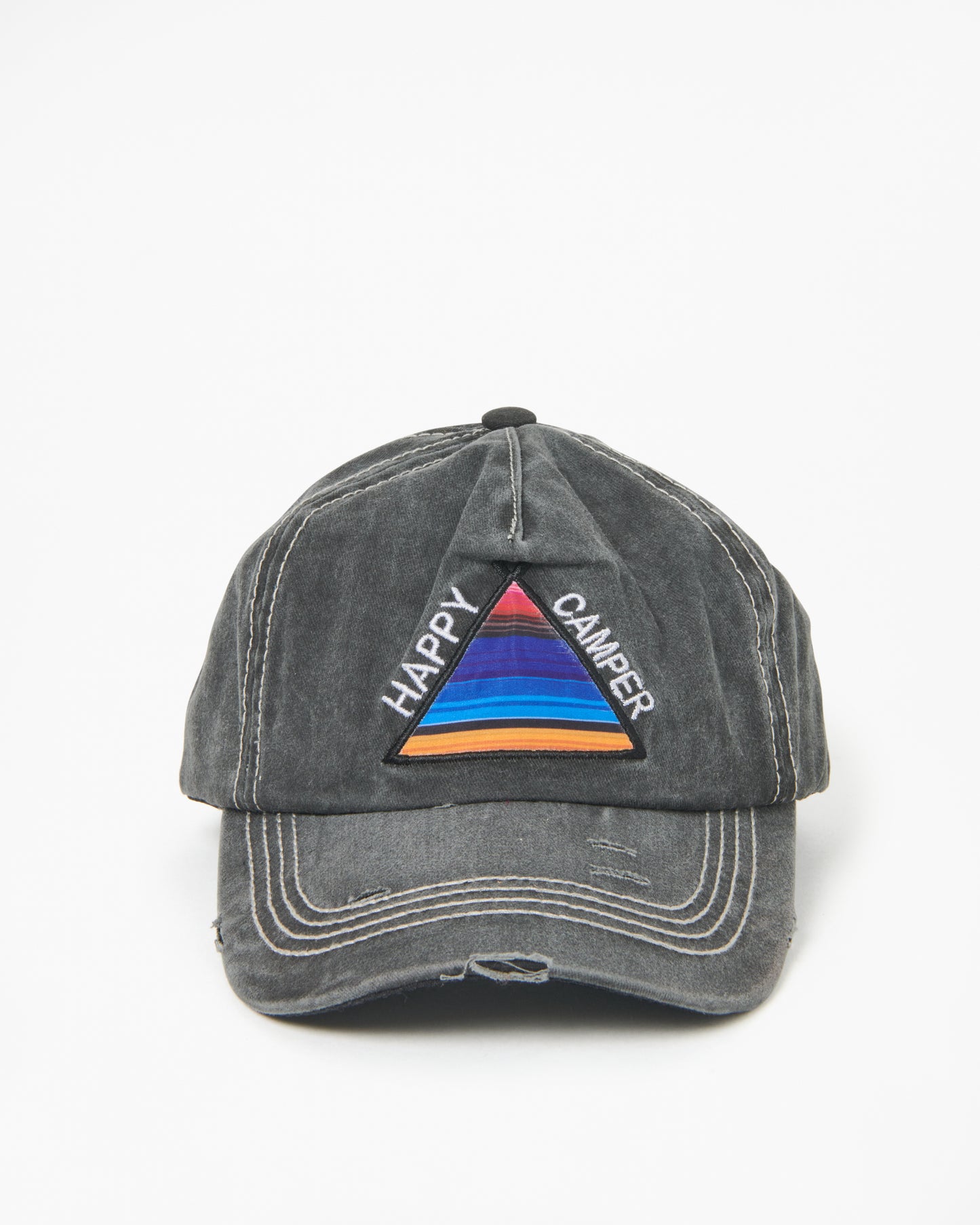 Distressed Baseball Caps with Patches