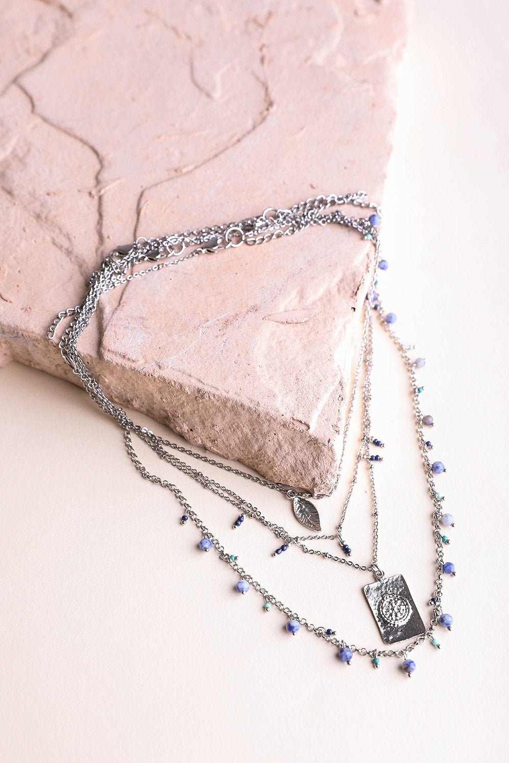 Silver Charm Layer Necklace