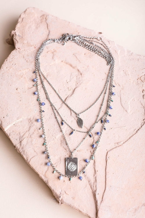 Silver Charm Layer Necklace